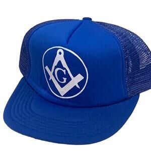 Vintage Mason Trucker Style Snapback 90s Retro Blue